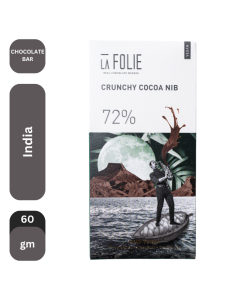 La Folie - Crunchy Cocoa Nib Chocolate Bar 72 %