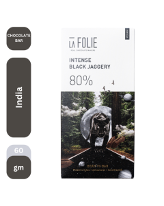 La Folie - Intense Black Jaggery Chocolate Bar 80 %